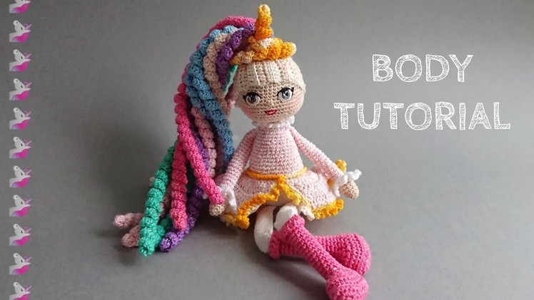 How to crochet a doll - UNICORN DOLL - BODY tutorial