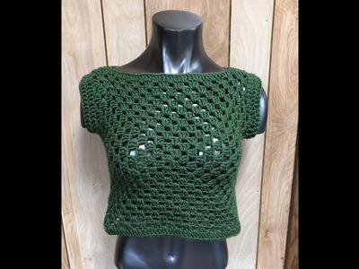 How To Crochet A Granny Square Crop Top | *Day 3* | 5 Days Of Granny Square Projects