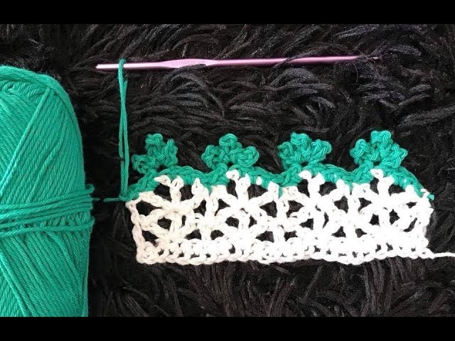 How to Crochet Border Edging Stitch Pattern #670│by ThePatternFamily