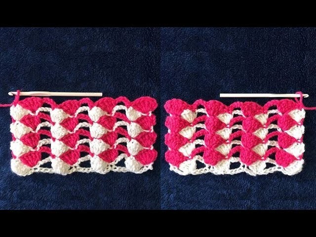 How to Crochet Two Color Reversible Stitch Pattern #679│by ThePatternFamily