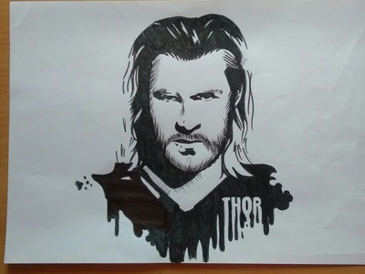 How to draw Thor (stencil Art)