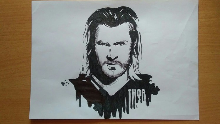 How to draw Thor (stencil Art)