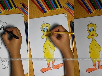 How to draw Tweety Bird - Easy step-by-step drawing lessons for kids
