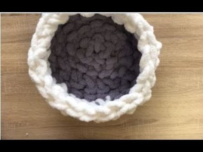 HOW TO HAND CROCHET CAT BED WITH CHUNKY CHENILLE, TWO COLORS - 10% OFF