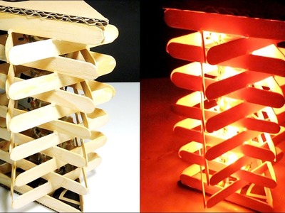 How to Make a Popsicle Stick Lamp  Easy Crafts Ideas at Home DIY ROOM DECOR