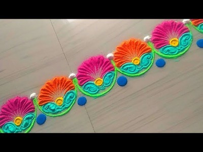 How to make beautiful border rangoli design by Jyoti Rathod