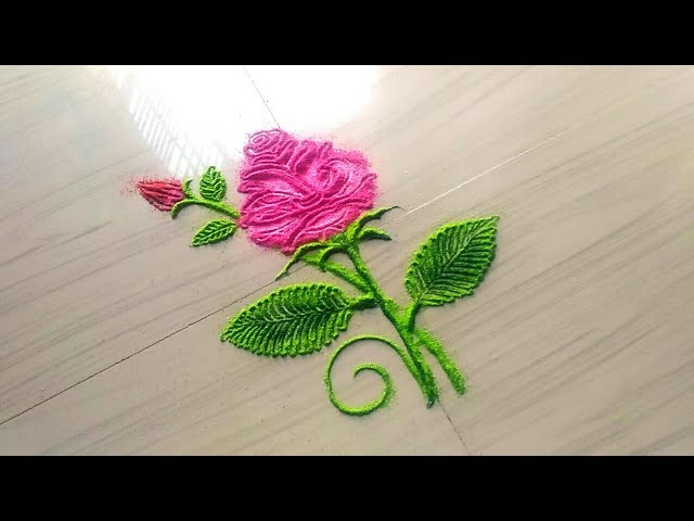 How to make beautiful rose rangoli designs by Jyoti Rathod