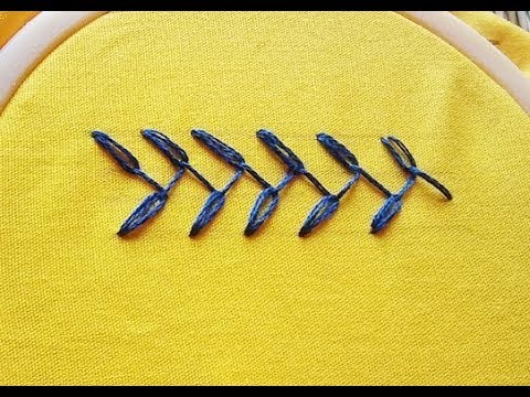 How to make Feathered chain stich.embroidery borderline ideas #3