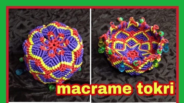 How to make macrame round basket (bowl) unique and simple design.