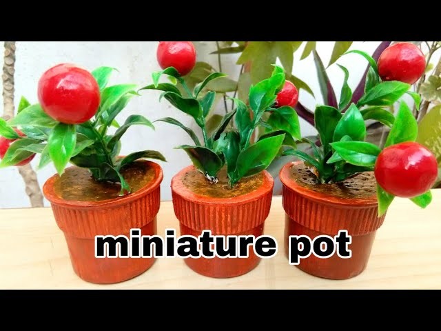How to make miniature flower pot very easy