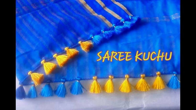 How to make Simple & Elegant Saree Baby Kuchu Design.Baby Kuchu design.Saree tassels design making