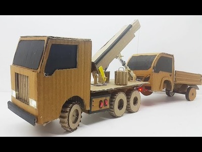 How to make towing truck. electric truck with cardboard