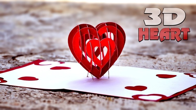How To Make Valentine's Day DIY 3D Heart Pop Up Card - #DIY Arts & Crafts