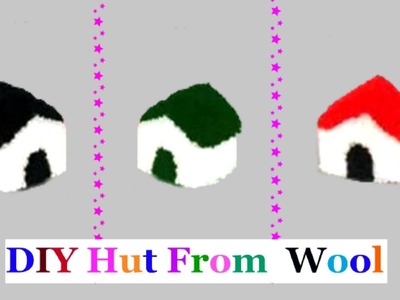 How to make yarn.wool Hut step by step at home -pom pom Toy making | DIY Yarn.Wool craft idea