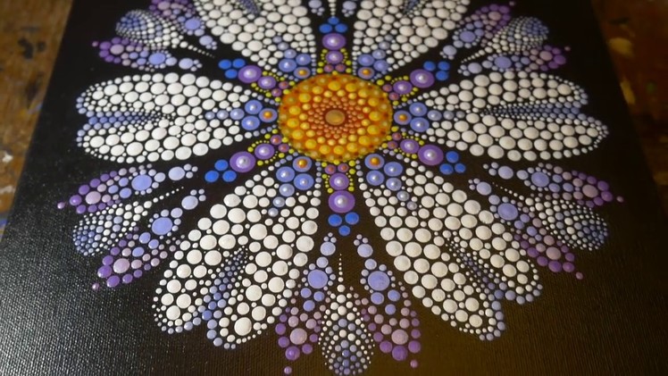 How to paint dot mandalas with Kristin Uhrig #36- Dragonfly Daisy