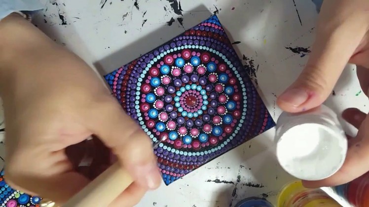 How to paint Mandalas for BEGINNERS!#9 Mini Mandala Canvas Tutorial(medium hard)