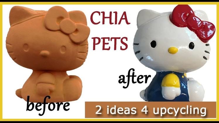 How to upcycle recycle your Chia Pets - 2 ideas