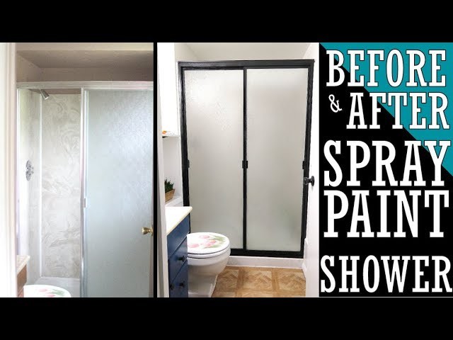 HOW TO UPDATE AN OLD SHOWER | BATHROOM REMODEL | $200 BUDGET | HOW TO SPRAY PAINT