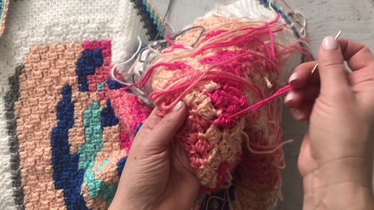 How To Weave In Ends On Corner-to-Corner Crochet