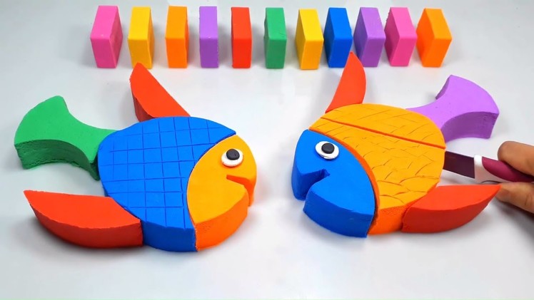 Learn Colors With Kinetic Sand Fish Toys Creative How To Make For Kids