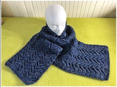 Learn how to crochet perfect men’s scarf.shawl  - Step by step for beginners