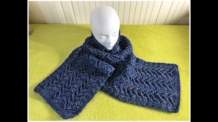 Learn how to crochet perfect men’s scarf.shawl  - Step by step for beginners