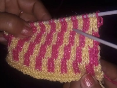 Right diagonal moving vertical stripes || easy to make Knitting Design by Knittinglessons