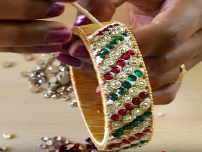 Silk Thread Bangles New Designs 2018 || How to make Silk Thread Designer Kundan Bangles at Home
