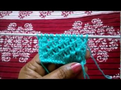 Single colour knitting pattern ( half-half style) # 108  Satrangi