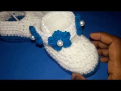 දුවෙකුට සපත්තුවක් ගොතමු (1) Part 2 - Crochet Baby Girl Shoe Sinhala