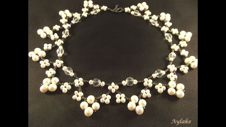 Aylake - How to do necklace   "Pearl squares"