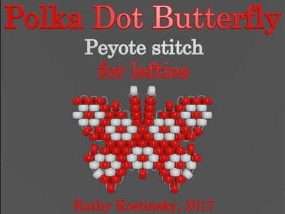 Bead Butterfly Weaving Marathon. Butterfly #28 - Polka Dot. Beading Cartoon. For Lefties