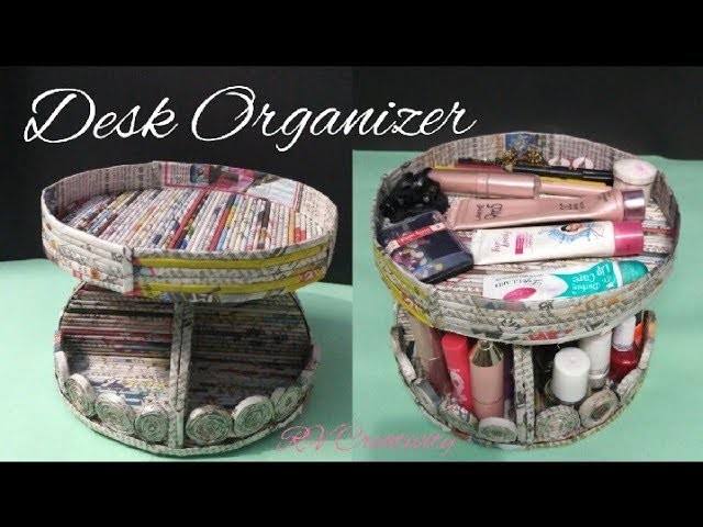 DIY desk organizer | how to make a desk organizer using newspaper and cardboard