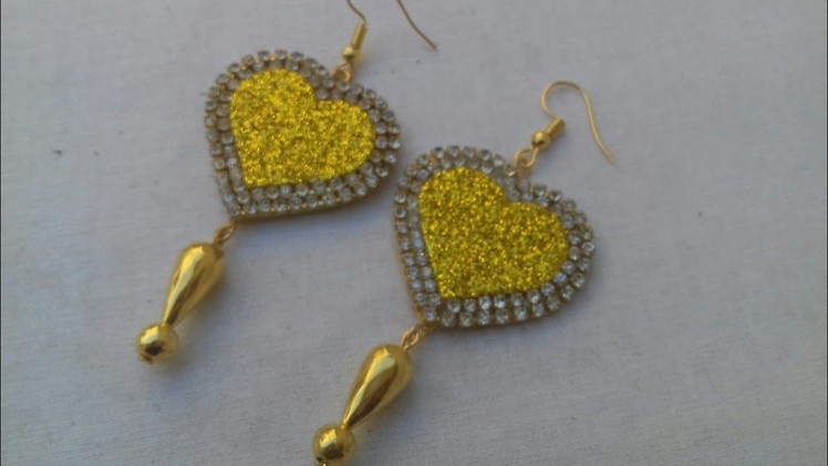 (DIY)HOW TO MAKE HEART SHAPED EARRINGS.PAPER JEWELRY.THE STUNNING HANDMADE. 