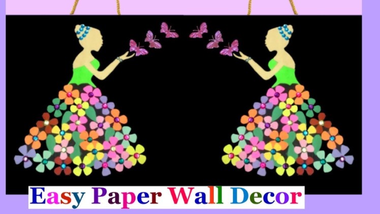 DIY Wall Decoration idea - How to make easy paper wall hanging for living Room |DIY room decor idea