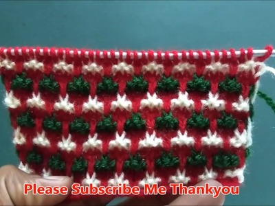 Easy Knitting Pattern -Tricolor इजी बुनाई पैटर्न मलटी कलर