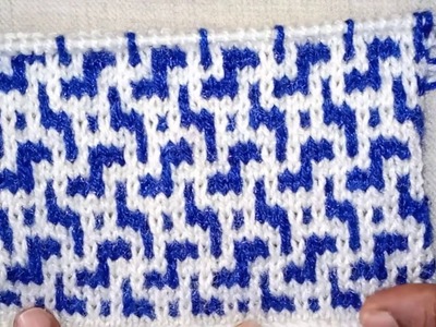 Easy Two Color Knitting Pattern No.81 |Hindi
