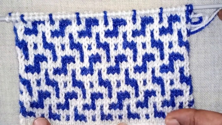 Easy Two Color Knitting Pattern No.81 |Hindi