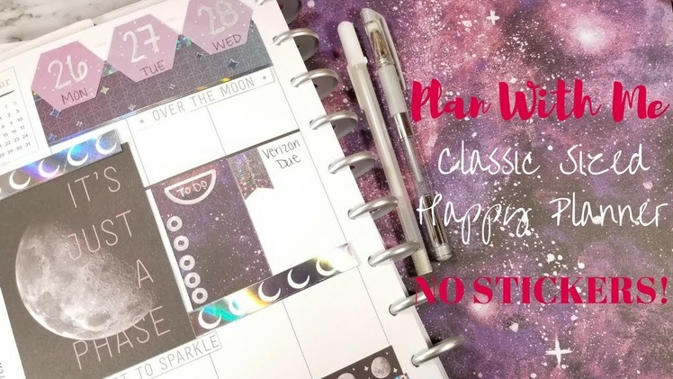 GALAXY THEMED PLAN WITH ME USING SCRAPBOOK PAPER & NO STICKERS! |