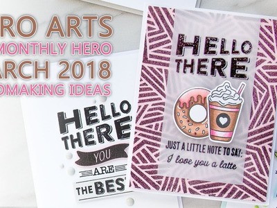Hero Arts March 2018 My Monthly Hero Kit Card Ideas (+ How To Use Up Colored Cardstock Scraps)