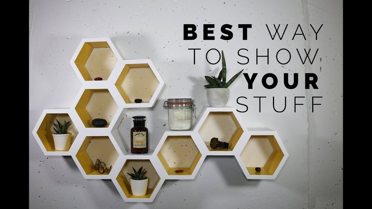 How to design a hexagon honeycomb shelves set