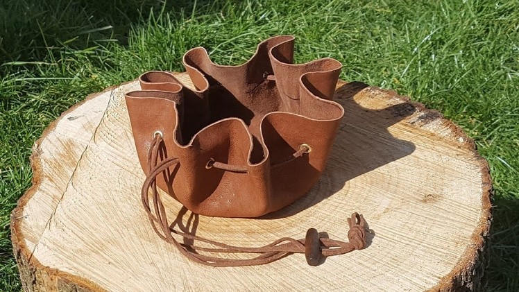 How to DIY making a leather drawstring pouch