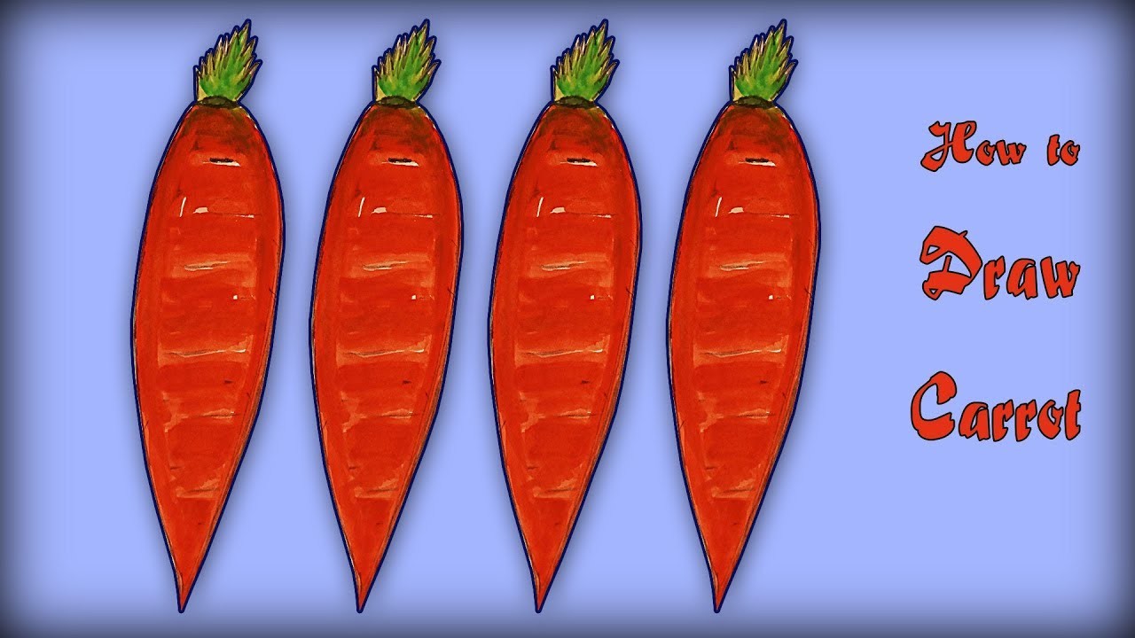 How To Draw A Carrot Step By Step Carrot Drawing Step By Step Simple Crafts Drawing