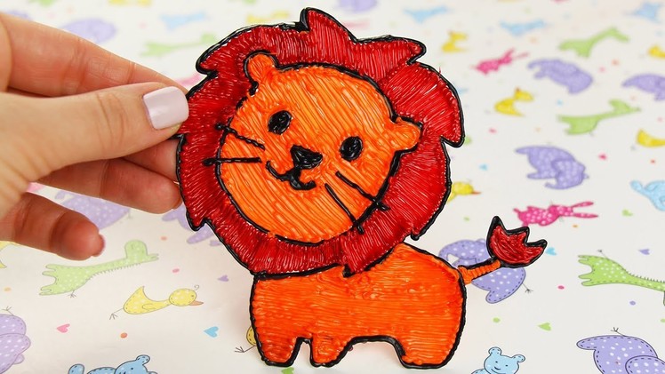 How to Draw a Cute Lion with 3D Printing Pen Creations Art for Kids DIY