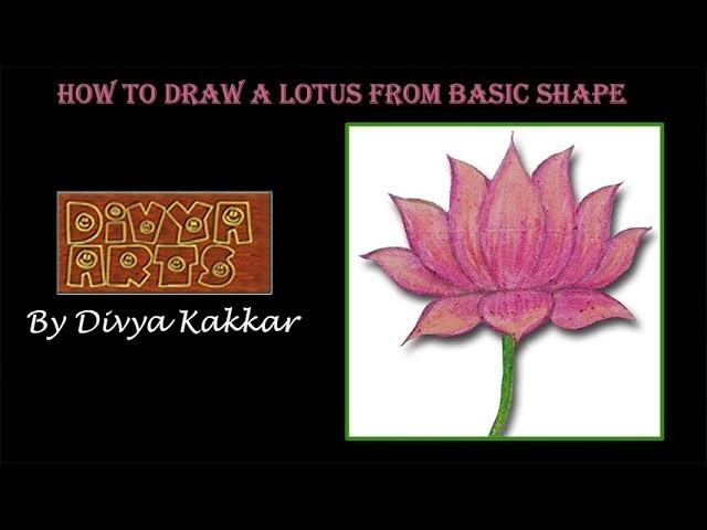 How To Draw A Lotus Flower From Semi Circle Step By Step For Beginners
