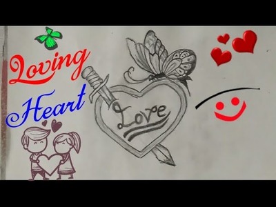 How to draw LOVE HEART Drawing step by step || Valentine's day drawing ||
