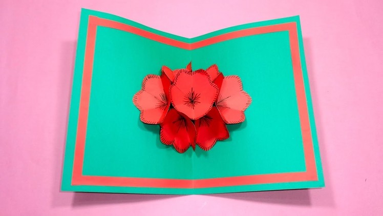 How To Make a 3D Flower Pop Up Gift Card | DIY Pop Up Card for Valentine's Day [Paper Craft Ideas]