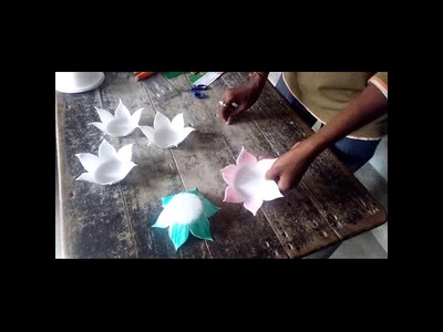 How to make a lotus by thermocol
