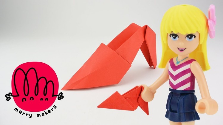 How to make a Paper High Heel Shoe Origami for Kids with LEGO Friends