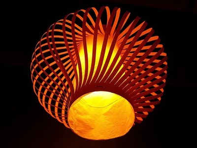 How to make a Pendant Light - Making Night Lamp out of paper - DIY Paper Lamp.Lantern